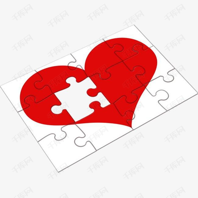 爱心拼图素材图片免费下载_高清装饰图案png_千库网