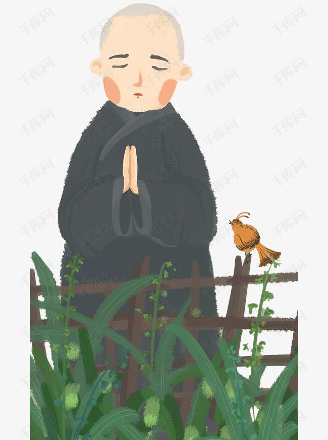 双手合十的小和尚