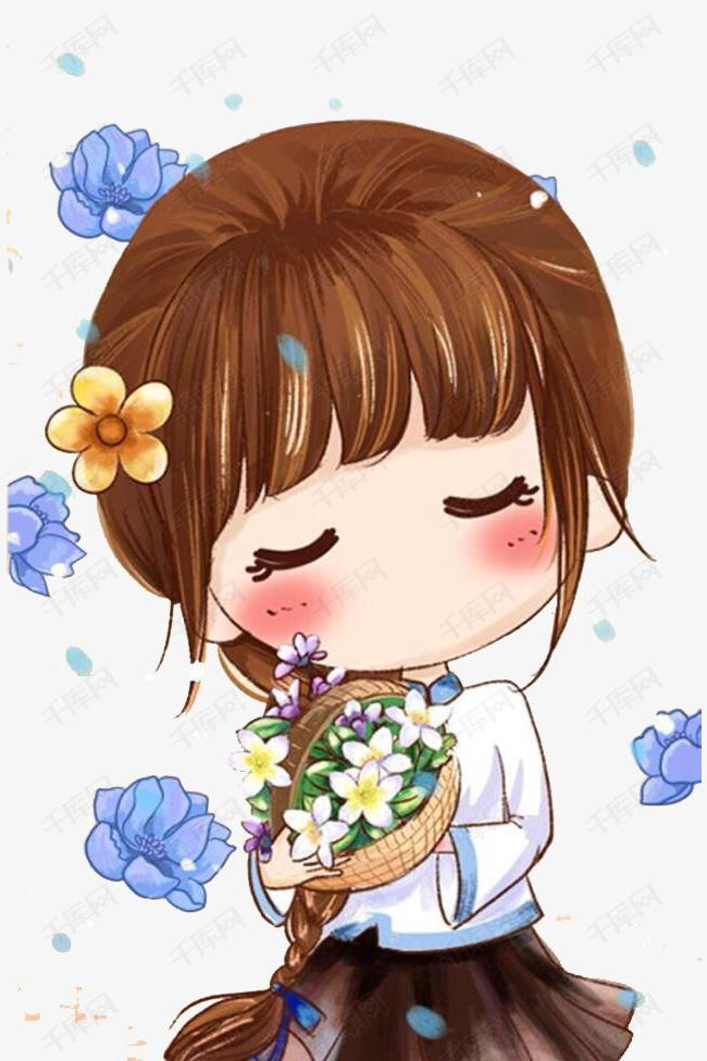 手绘女孩的素材免抠手绘女孩可爱萌