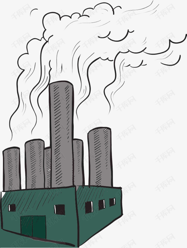 空气污染的素材免抠排放有害气体排污污染空气卡通排污