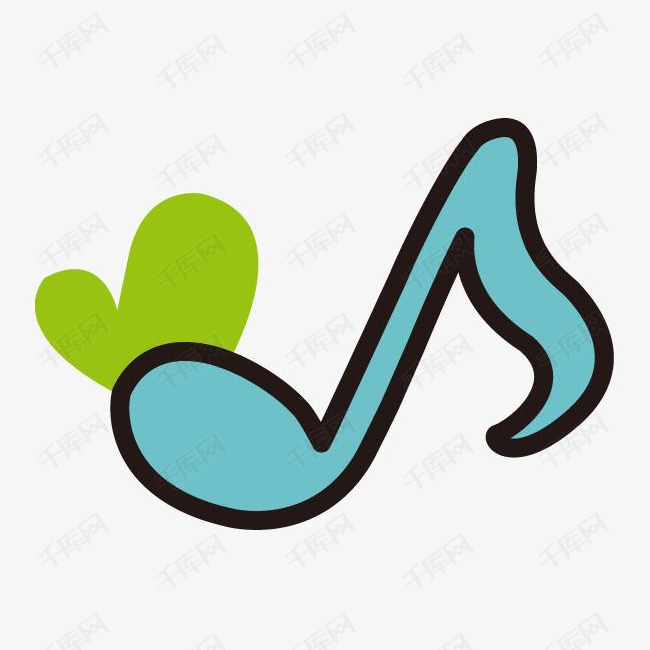 绿色的音乐符号的素材免抠绿色爱心音乐符号png素材