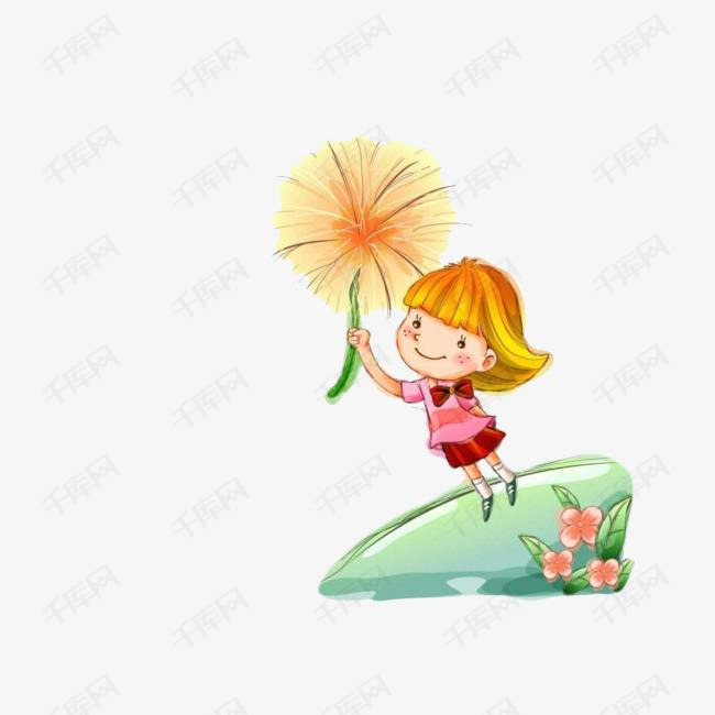 池边许愿的小女孩