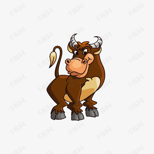 卡通野牛的素材免抠卡通动物手绘动物生物漫画动物牛野牛