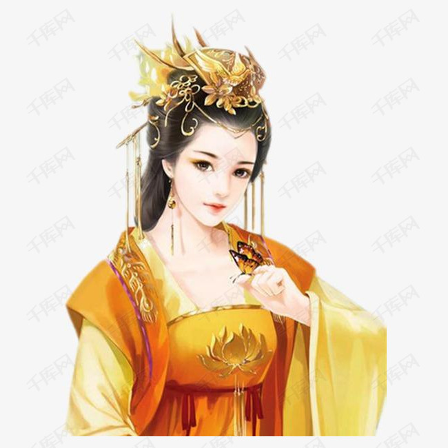 皇后的素材免抠古风美貌人物素材立绘美女    