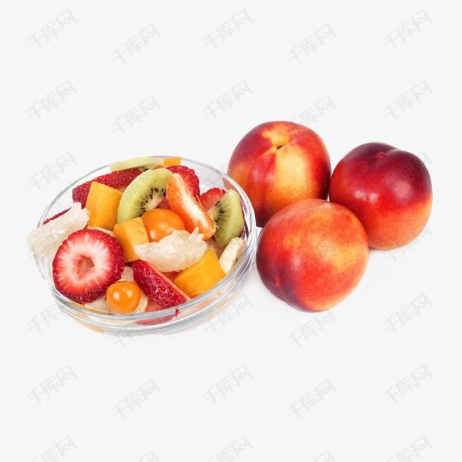 柚子苹果草莓水蜜桃水果拼盘素材图片免费下载
