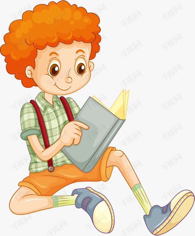 的素材免抠矢量男孩免费下载看书的男孩读书学习的男孩卡通男孩人物