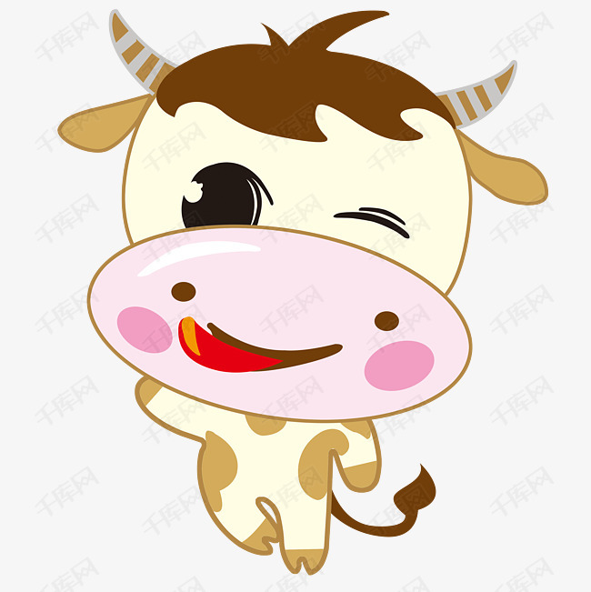 可爱卡通小牛的素材免抠卡通小牛可爱奶牛