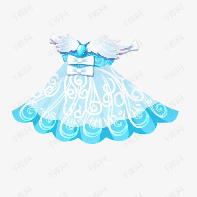 卡通动漫少女蓝色裙子素材图片免费下载_高清