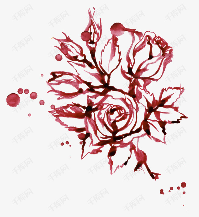 玫瑰花插画
