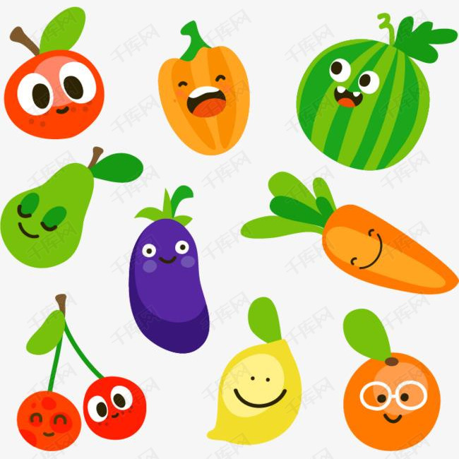 卡通蔬菜和水果的素材免抠卡通画蔬菜水果png素材