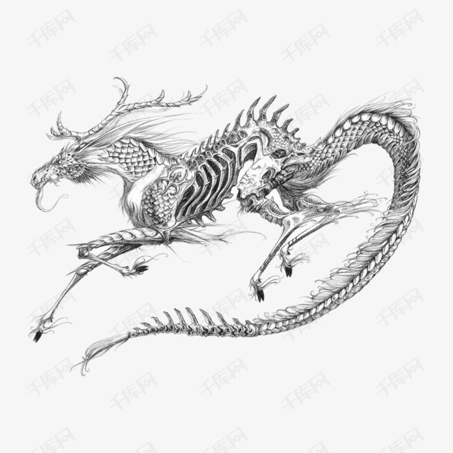 插画麒麟的素材免抠麒麟神兽插画手绘水墨麒麟