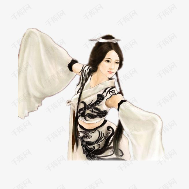 古风装饰图片卡通小人图案的素材免抠装饰古风装饰人物素描手绘