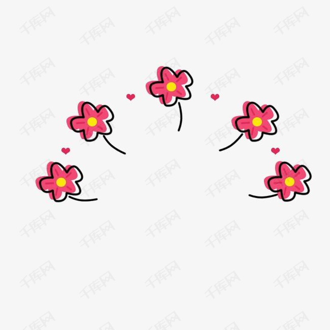 可爱图案的素材免抠背景元素装饰点缀花朵