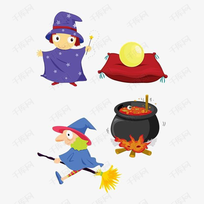 卡通魔法师素材
