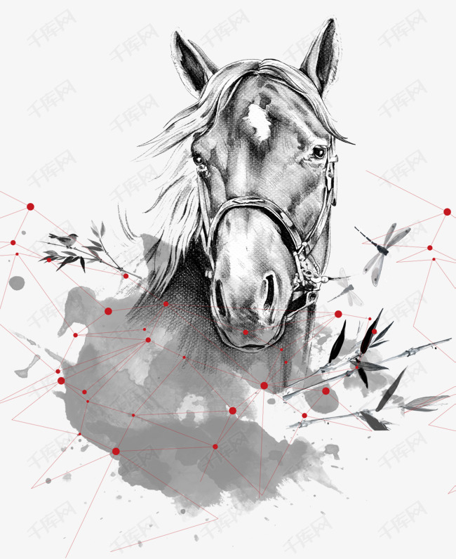 素描马匹