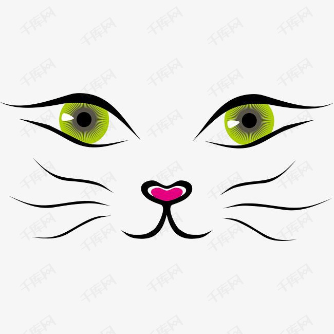 矢量猫咪眼睛素材图片免费下载_高清卡通手绘psd_千库