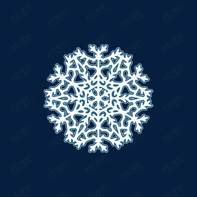 雪花的素材免抠雪花平面图案蓝色