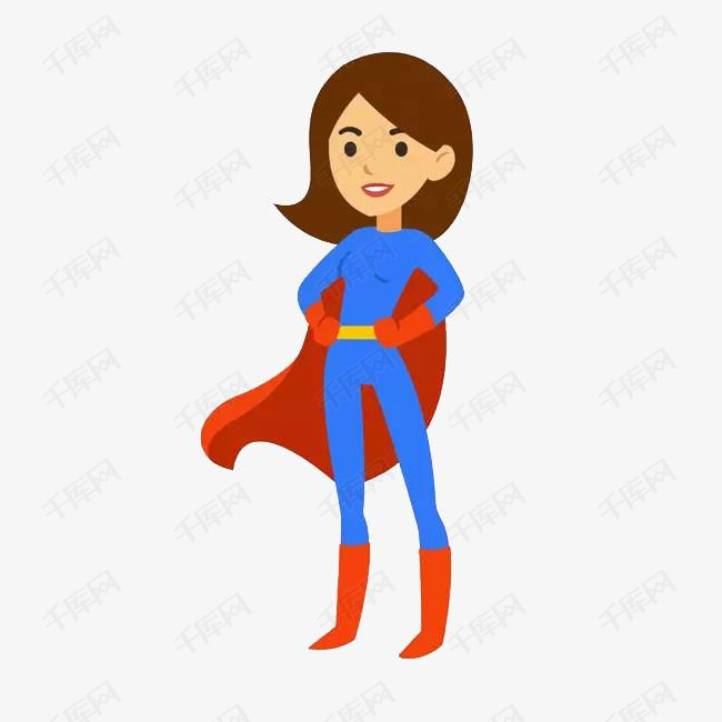 卡通母亲素材的素材免抠超人衣服母亲光辉妈妈形象卡通超人强大超人