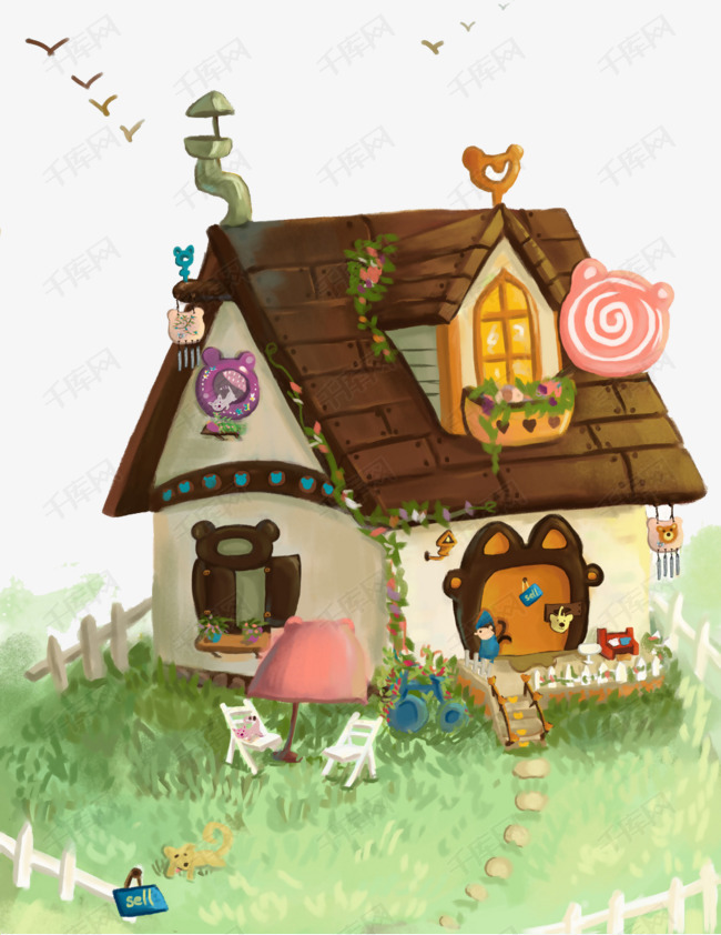 童话小屋的素材免抠童话卡通房子