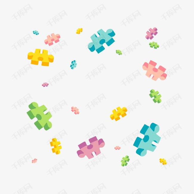 彩色漂浮图形积木的素材免抠彩色漂浮图形积木