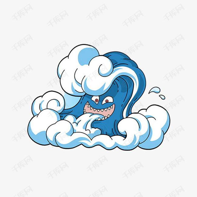 海啸卡通素材