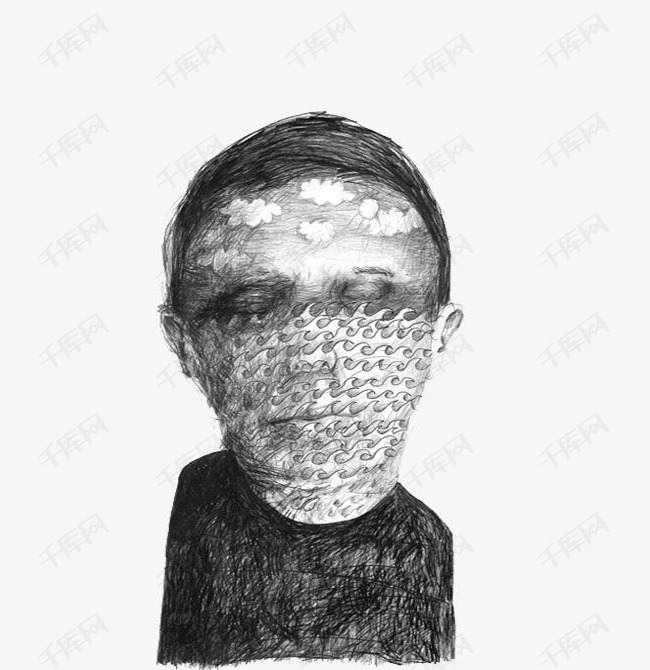 黑色蒙面风景头像素材图片免费下载_高清效果