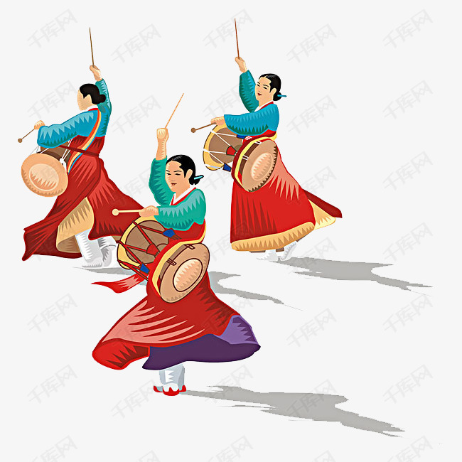 打鼓的人的素材免抠人人物打鼓png素材