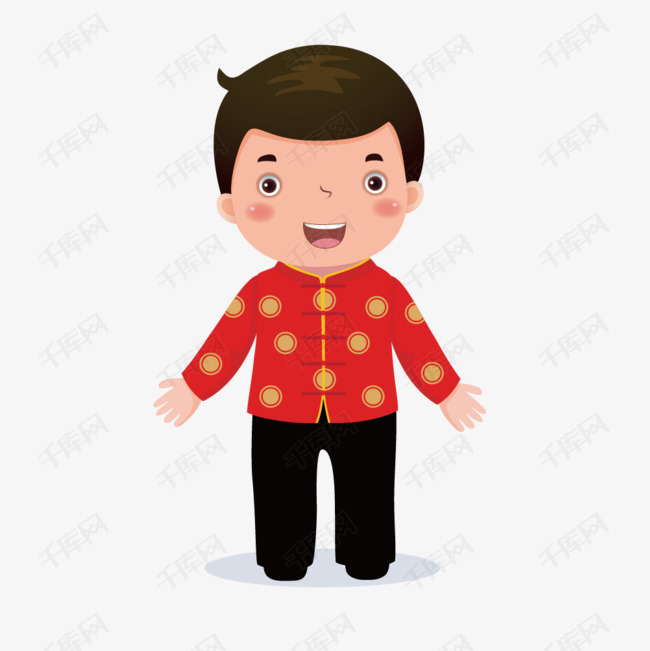 穿唐装的男孩