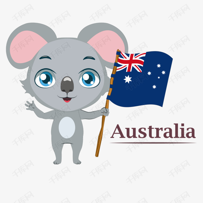 澳大利亚的素材免抠国旗动物树袋熊矢量装饰