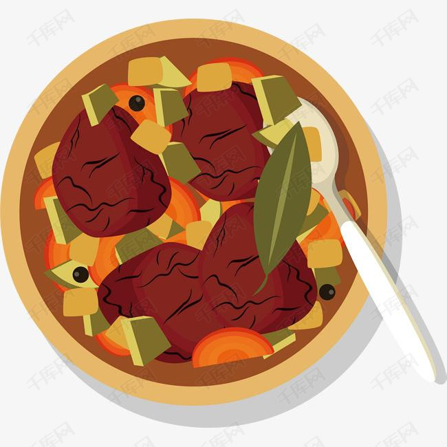 矢量图牛肉的素材免抠卡通手绘水彩虾仁牛肉美食