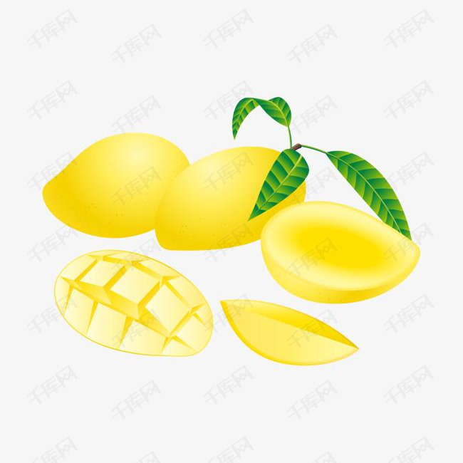 卡通黄色芒果的素材免抠芒果卡通黄色水果png