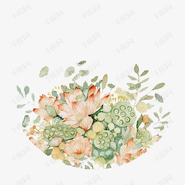 手绘水彩花朵