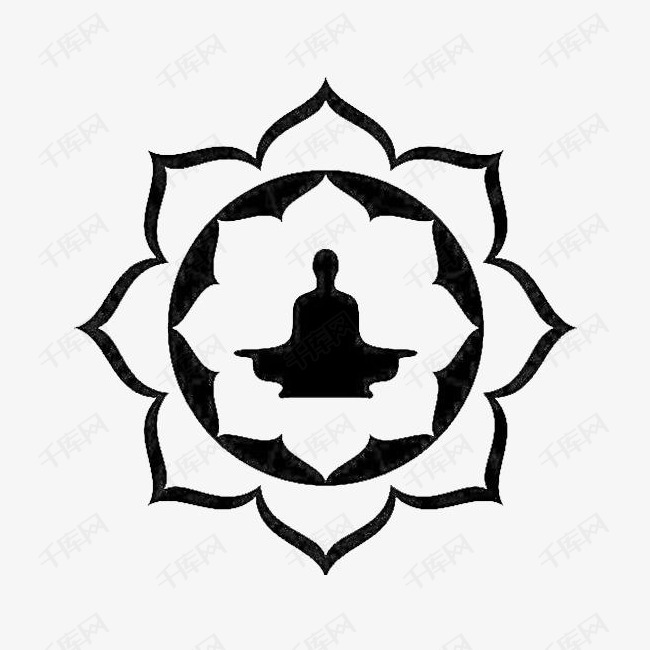 黑白莲花佛祖打坐