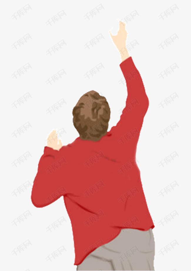 红色衣服妈妈背影的素材免抠漫画红色中国风举手感恩妈妈素材妈妈背影