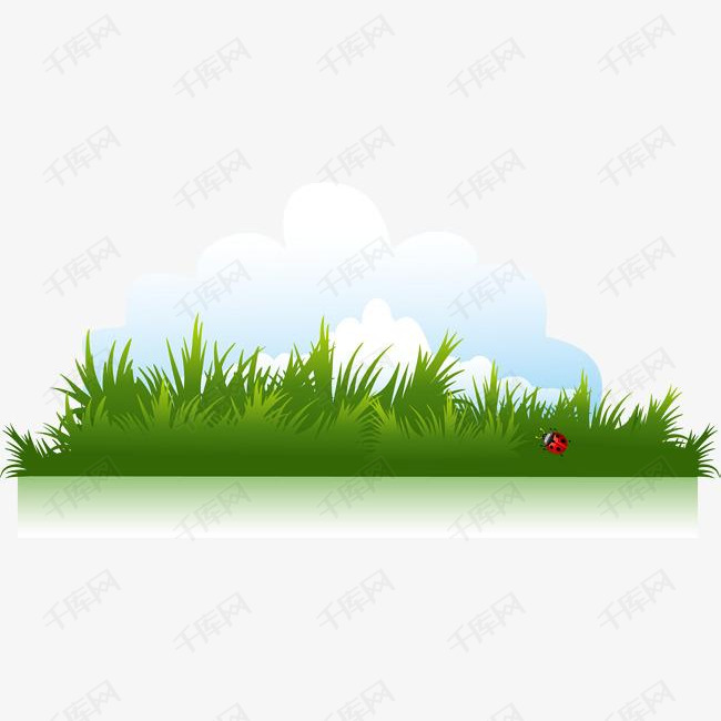 草地png矢量素材的素材免抠草地绿色白云矢量素材png