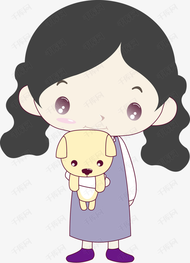 卡通萌娃女孩的素材免抠卡通萌娃女孩儿童画幼儿读物插图胖妹女宝宝