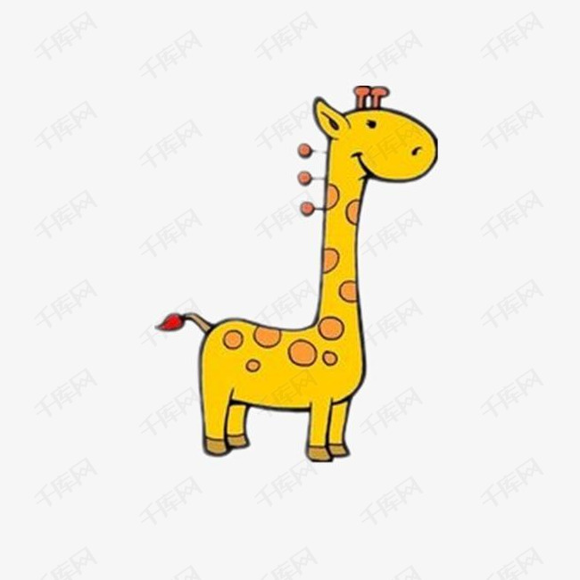 长颈鹿的素材免抠黄色动画可爱