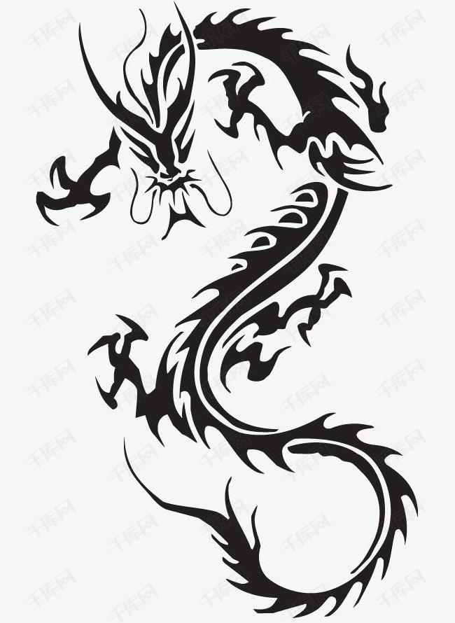 水墨龙装饰的素材免抠水墨水墨画龙png素材