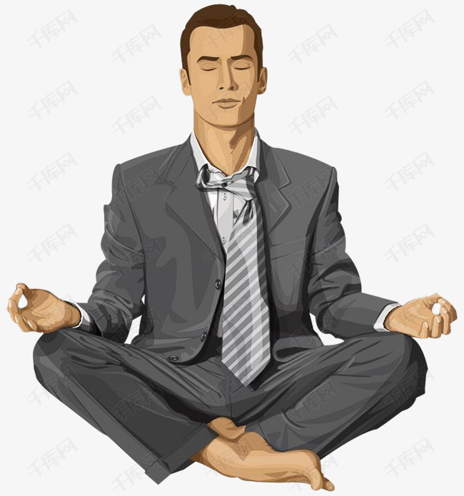 卡通男人打坐素材图片免费下载_高清png