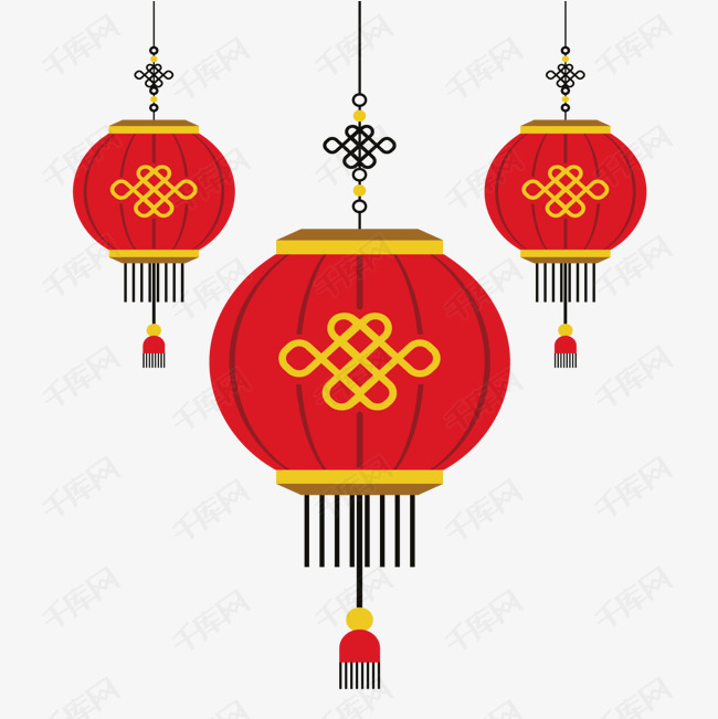 卡通春节红色灯笼矢量图的素材免抠春节灯笼红色灯笼矢量图卡通灯笼