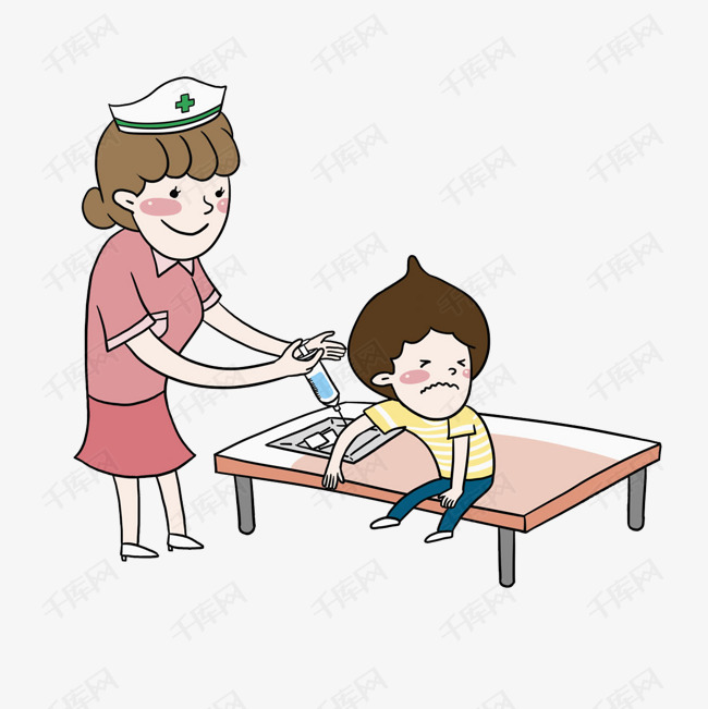 卡通打针的小孩免抠图