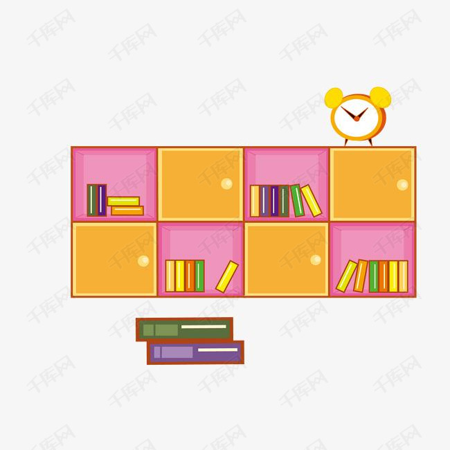 矢量卡通简洁扁平化简易书柜