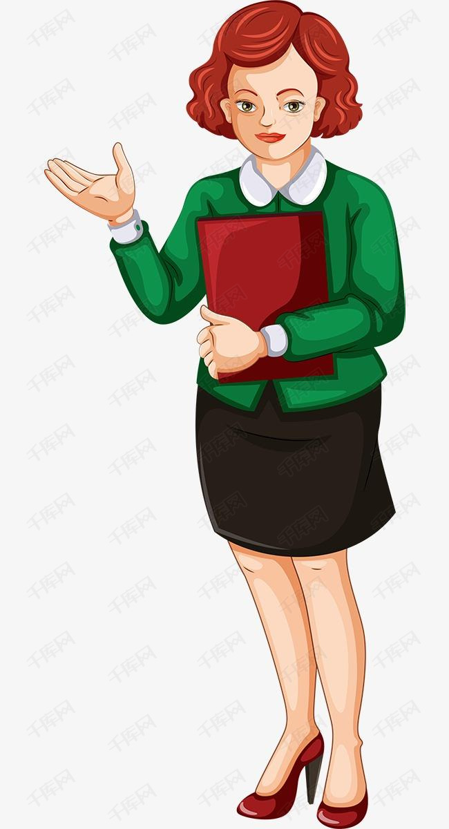 卡通教师的素材免抠卡通教师职业女性插画