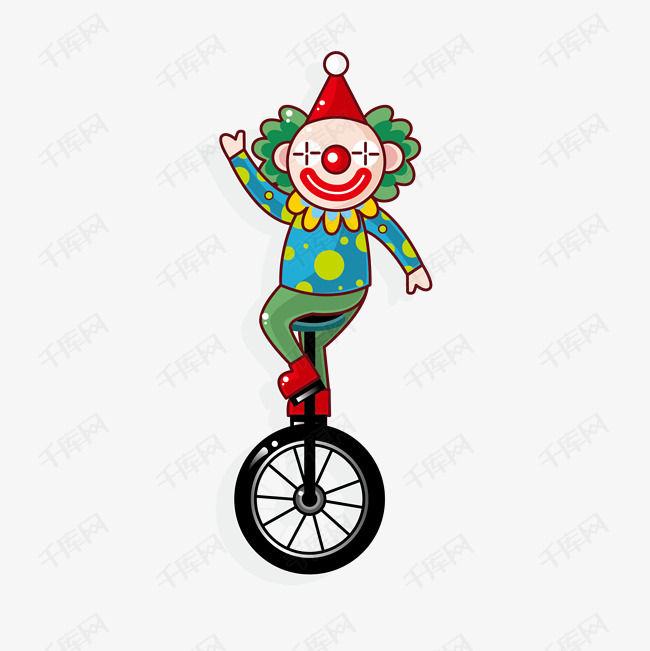 卡通小丑单车杂技素材图片免费下载_高清png
