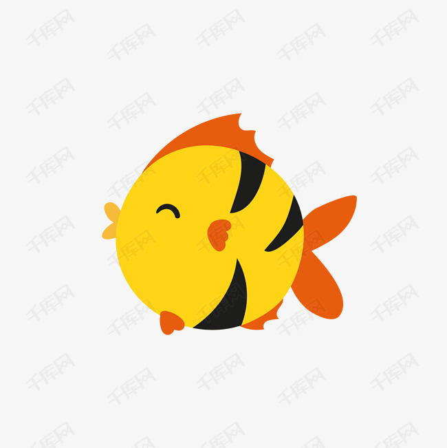 卡通开心的亲吻鱼免抠素材