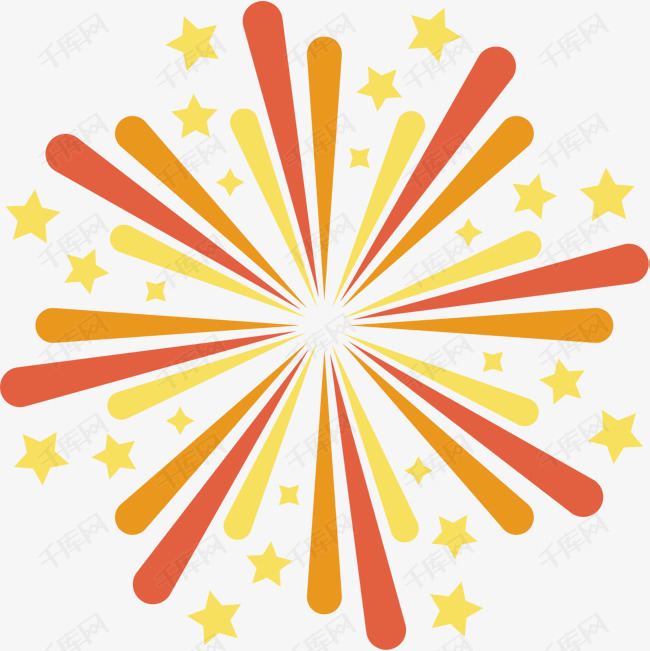 矢量图彩色烟花装饰