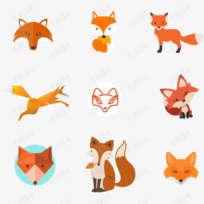 卡通狐狸的素材免抠狐狸动物卡通矢量