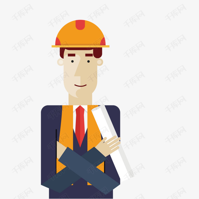 卡通建筑师人物矢量图