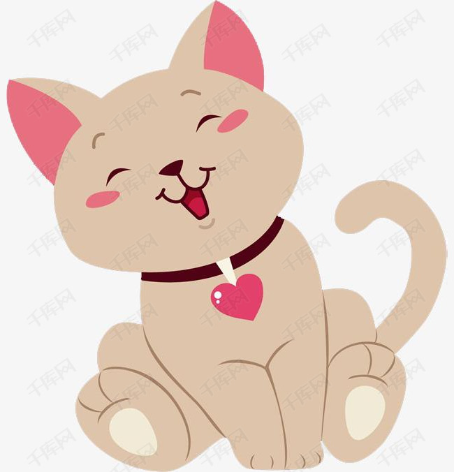 卡通可爱的小猫免抠图的素材免抠小猫卡通可爱的插图高兴地手绘