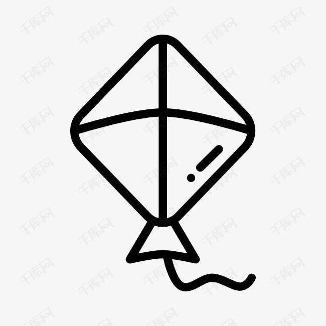 小鱼形状风筝简笔画